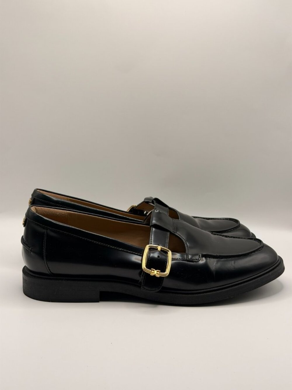 Sam Edelman Women's Elaina T-Strap Leather Mary Jane Black Loafers Sz 10.5 - Picture 5 of 9
